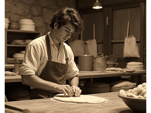 Photographie d'archive de Jean-Pierre Dubois dans sa première boulangerie en 1987, Paris
